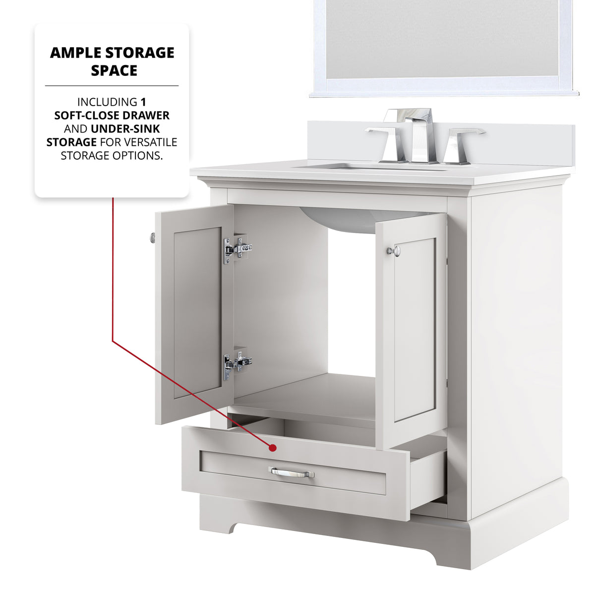 Lexora Dukes 30 in. White Single Sink Bath Vanity