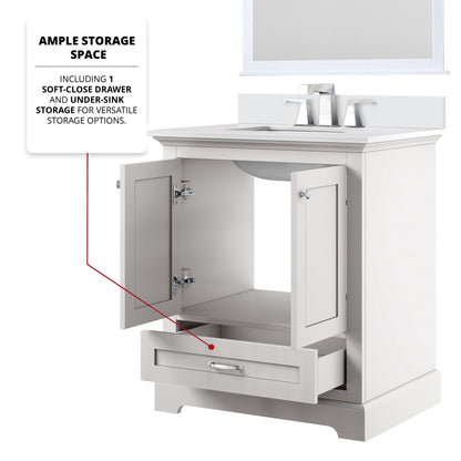 Lexora Dukes 30 in. White Single Sink Bath Vanity