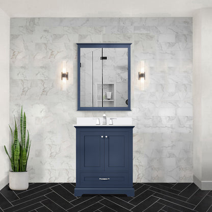 Lexora Dukes 30 in. Navy Blue Single Sink Bath Vanity