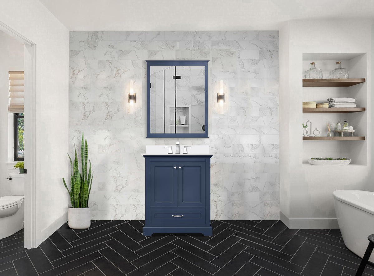 Lexora Dukes 30 in. Navy Blue Single Sink Bath Vanity