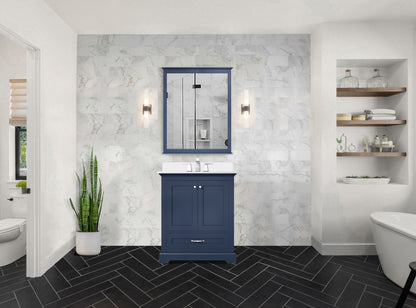 Lexora Dukes 30 in. Navy Blue Single Sink Bath Vanity