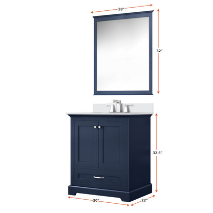 Lexora Dukes 30 in. Navy Blue Single Sink Bath Vanity