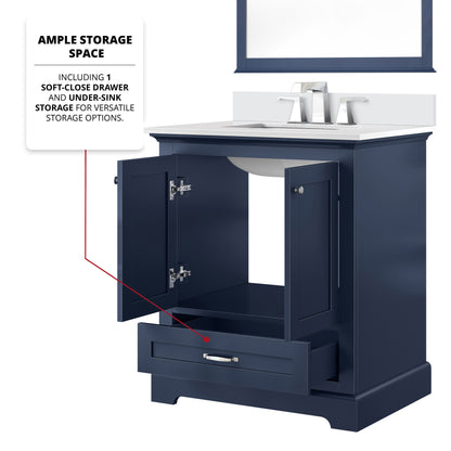 Lexora Dukes 30 in. Navy Blue Single Sink Bath Vanity