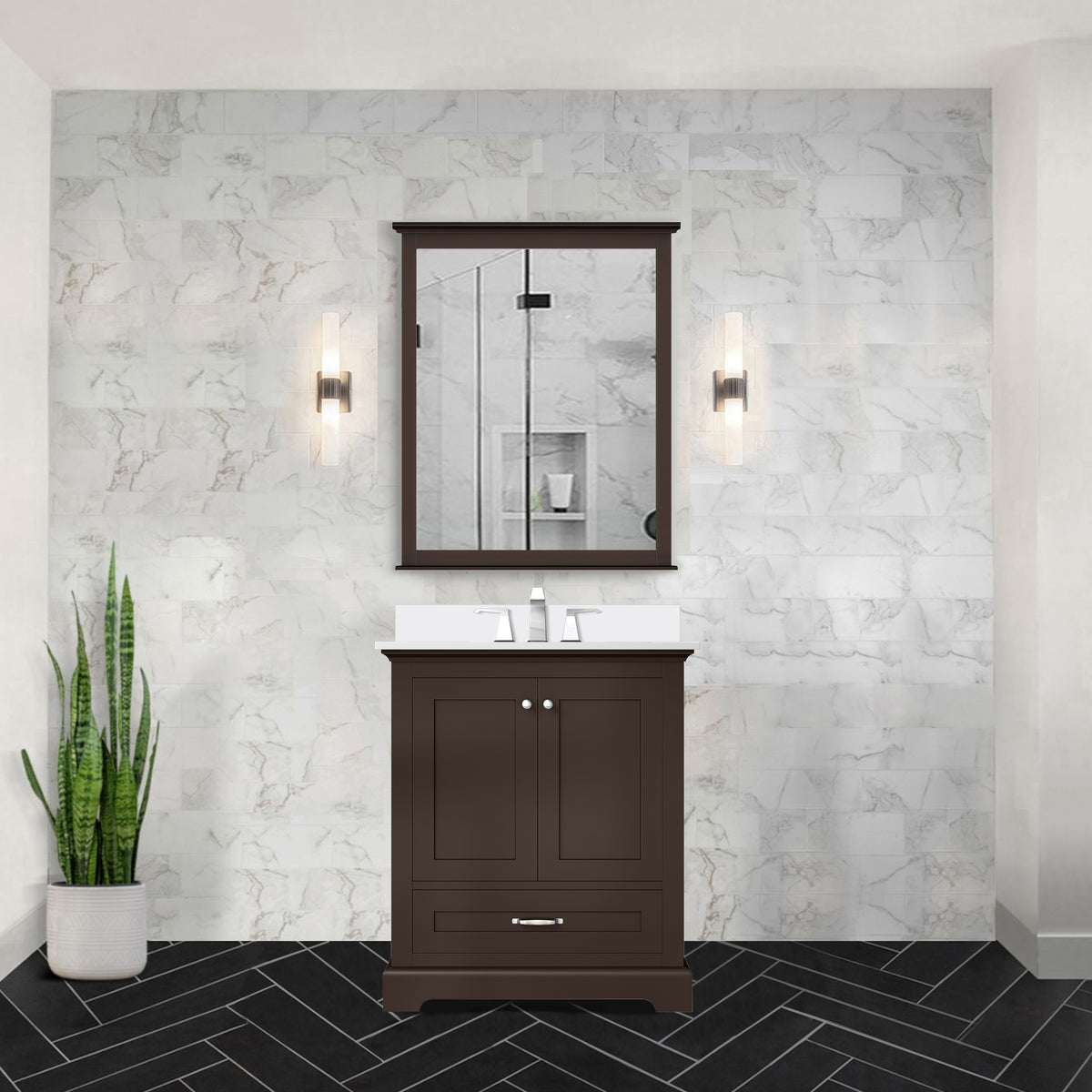 Lexora Dukes 30 in. Espresso Single Sink Bath Vanity