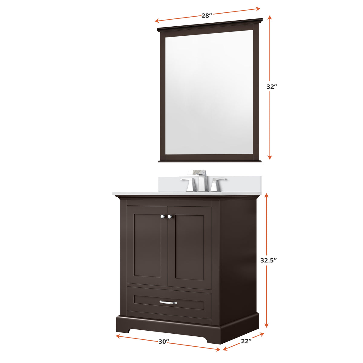 Lexora Dukes 30 in. Espresso Single Sink Bath Vanity