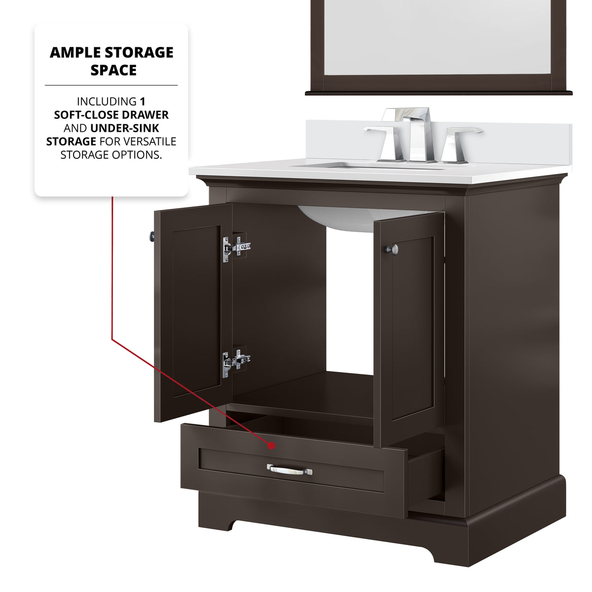 Lexora Dukes 30 in. Espresso Single Sink Bath Vanity