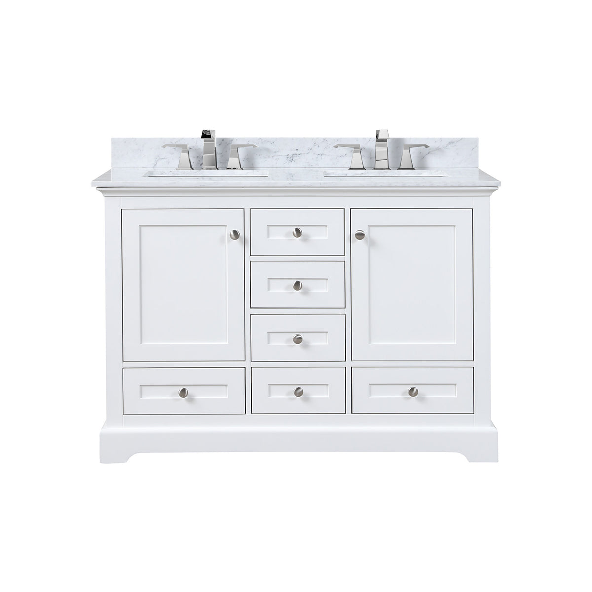 Lexora Dukes 48 in. White Double Sink Bath Vanity