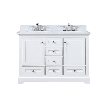 Lexora Dukes 48 in. White Double Sink Bath Vanity