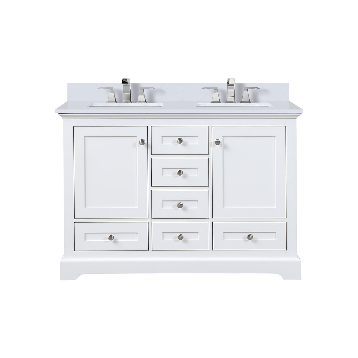 Lexora Dukes 48 in. White Double Sink Bath Vanity