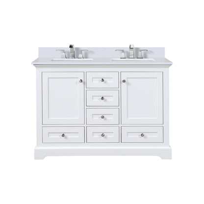 Lexora Dukes 48 in. White Double Sink Bath Vanity