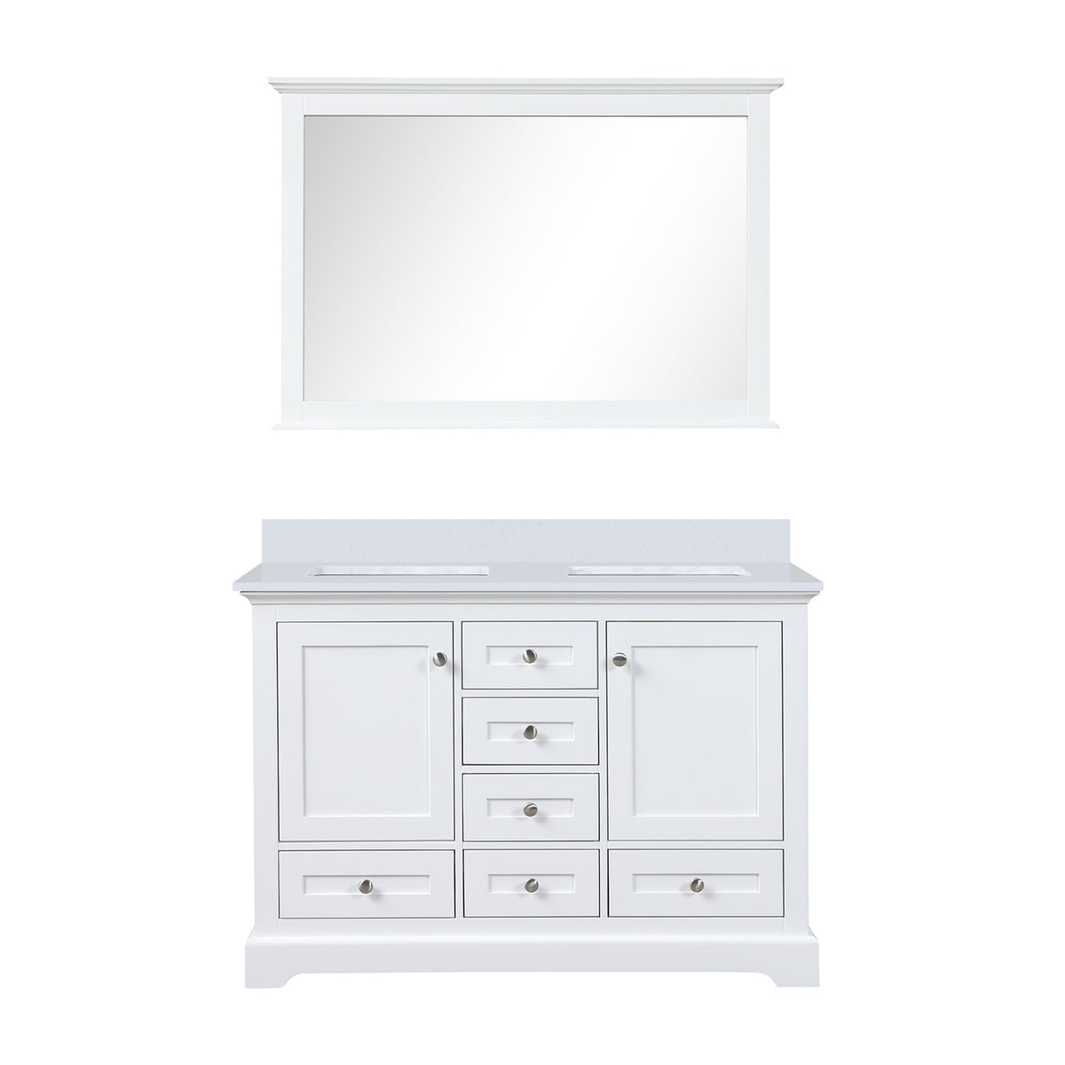 Lexora Dukes 48 in. White Double Sink Bath Vanity
