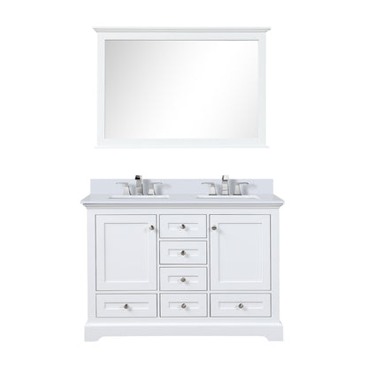 Lexora Dukes 48 in. White Double Sink Bath Vanity