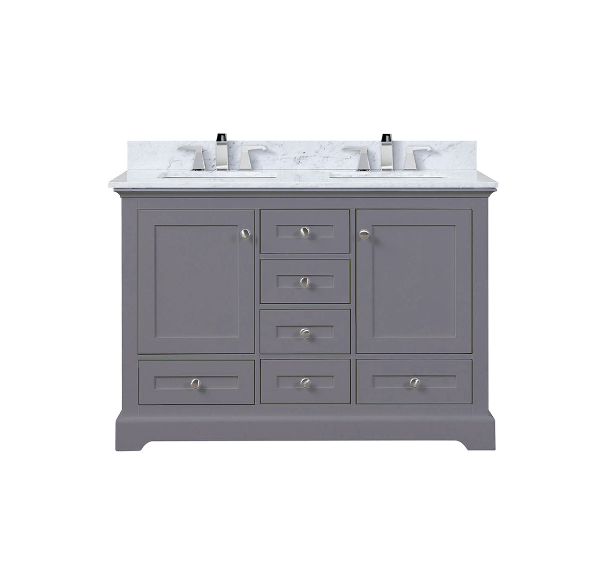 Lexora Dukes 48 in. Dark Grey Double Sink Bath Vanity