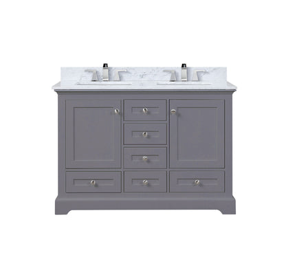 Lexora Dukes 48 in. Dark Grey Double Sink Bath Vanity