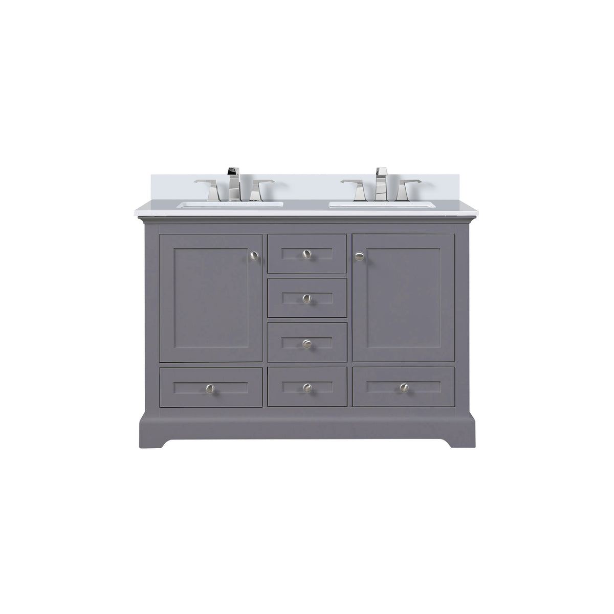 Lexora Dukes 48 in. Dark Grey Double Sink Bath Vanity