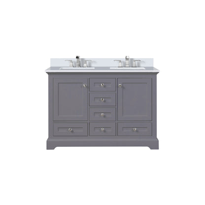 Lexora Dukes 48 in. Dark Grey Double Sink Bath Vanity