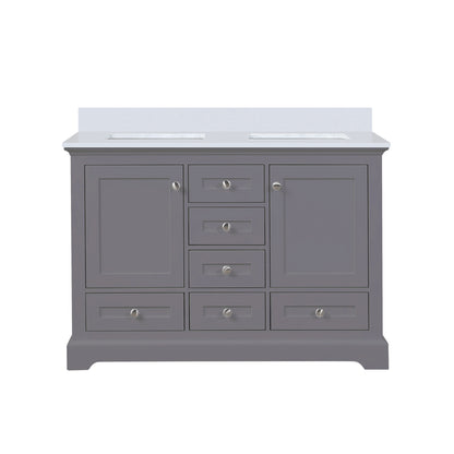 Lexora Dukes 48 in. Dark Grey Double Sink Bath Vanity