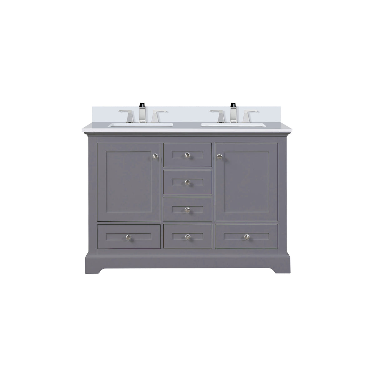Lexora Dukes 48 in. Dark Grey Double Sink Bath Vanity