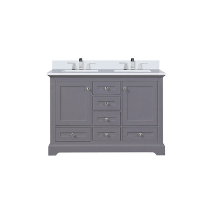 Lexora Dukes 48 in. Dark Grey Double Sink Bath Vanity