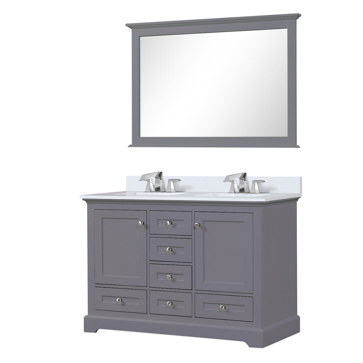Lexora Dukes 48 in. Dark Grey Double Sink Bath Vanity