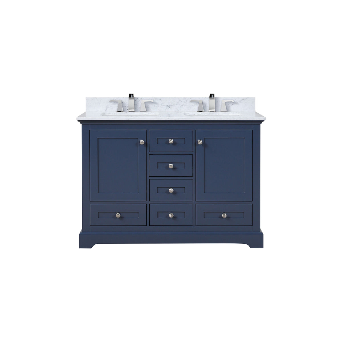 Lexora Dukes 48 in. Navy Blue Double Sink Bath Vanity
