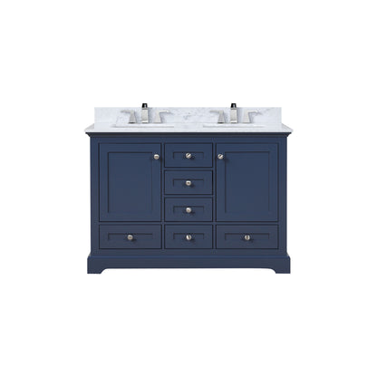 Lexora Dukes 48 in. Navy Blue Double Sink Bath Vanity