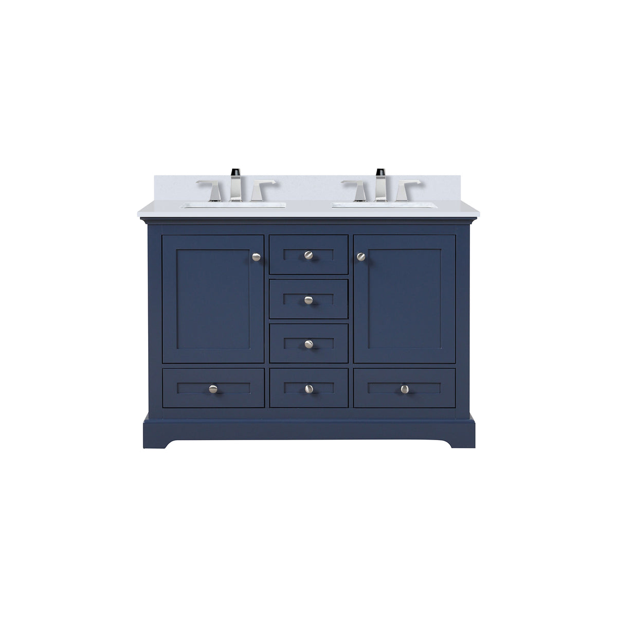 Lexora Dukes 48 in. Navy Blue Double Sink Bath Vanity