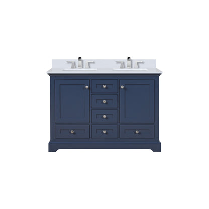 Lexora Dukes 48 in. Navy Blue Double Sink Bath Vanity