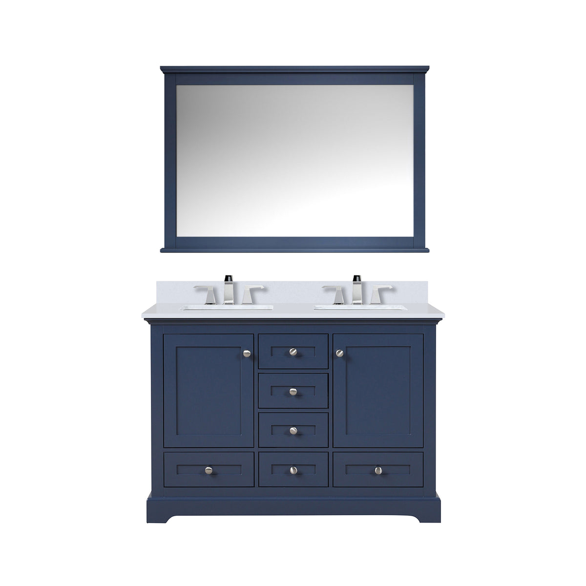 Lexora Dukes 48 in. Navy Blue Double Sink Bath Vanity