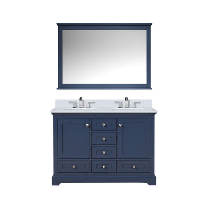 Lexora Dukes 48 in. Navy Blue Double Sink Bath Vanity