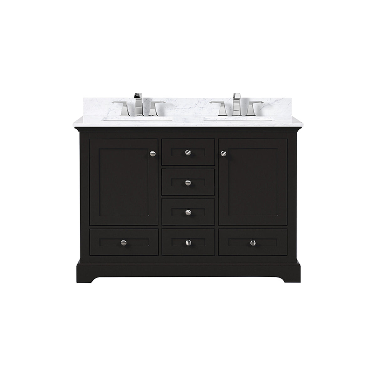 Lexora Dukes 48 in. Espresso Double Sink Bath Vanity