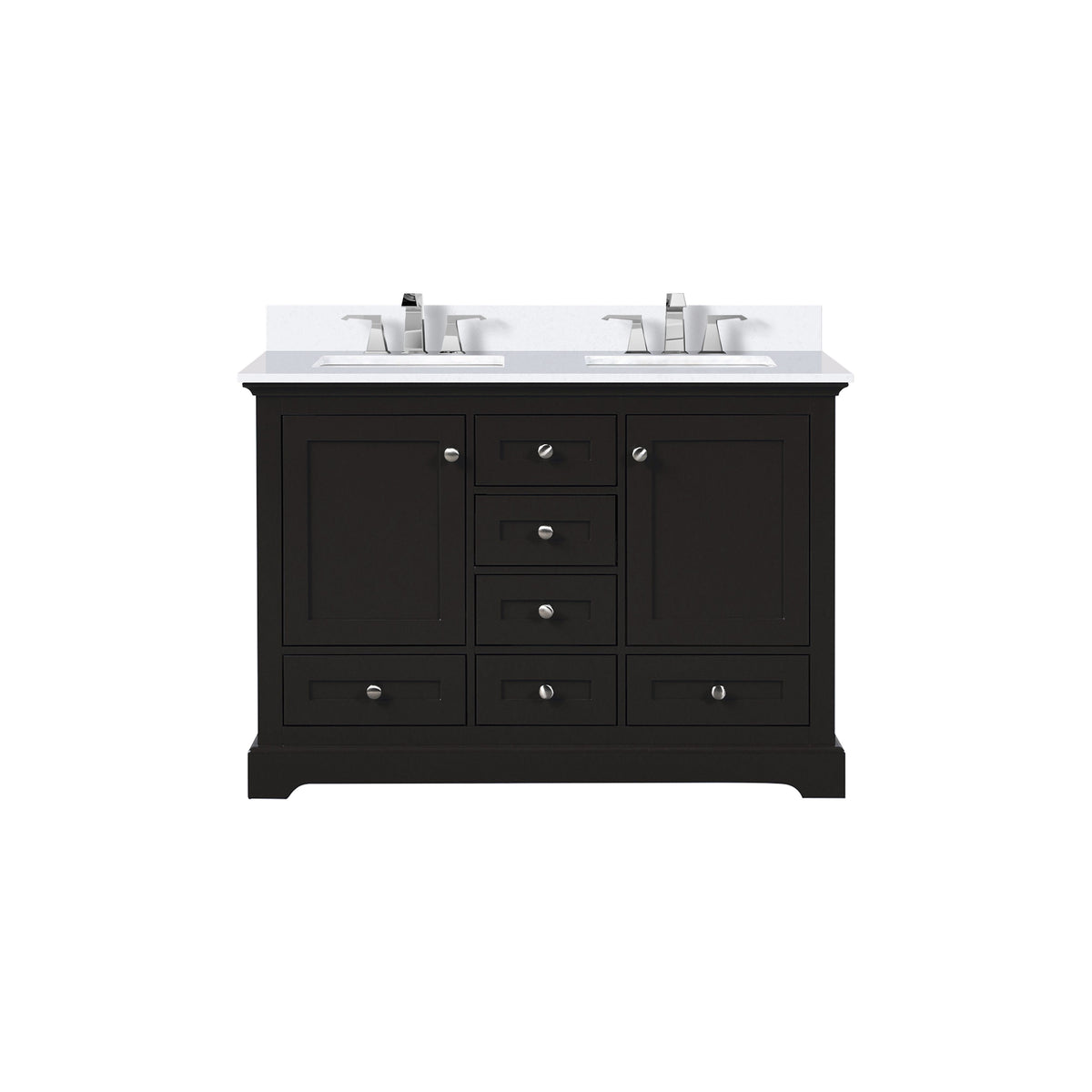Lexora Dukes 48 in. Espresso Double Sink Bath Vanity