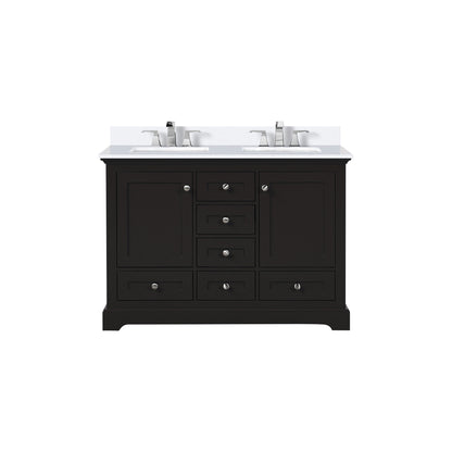 Lexora Dukes 48 in. Espresso Double Sink Bath Vanity