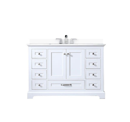 Lexora Dukes 48 in. White Single Sink Bath Vanity
