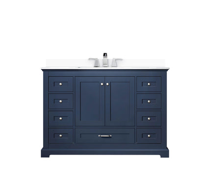 Lexora Dukes 48 in. Navy Blue Single Sink Bath Vanity