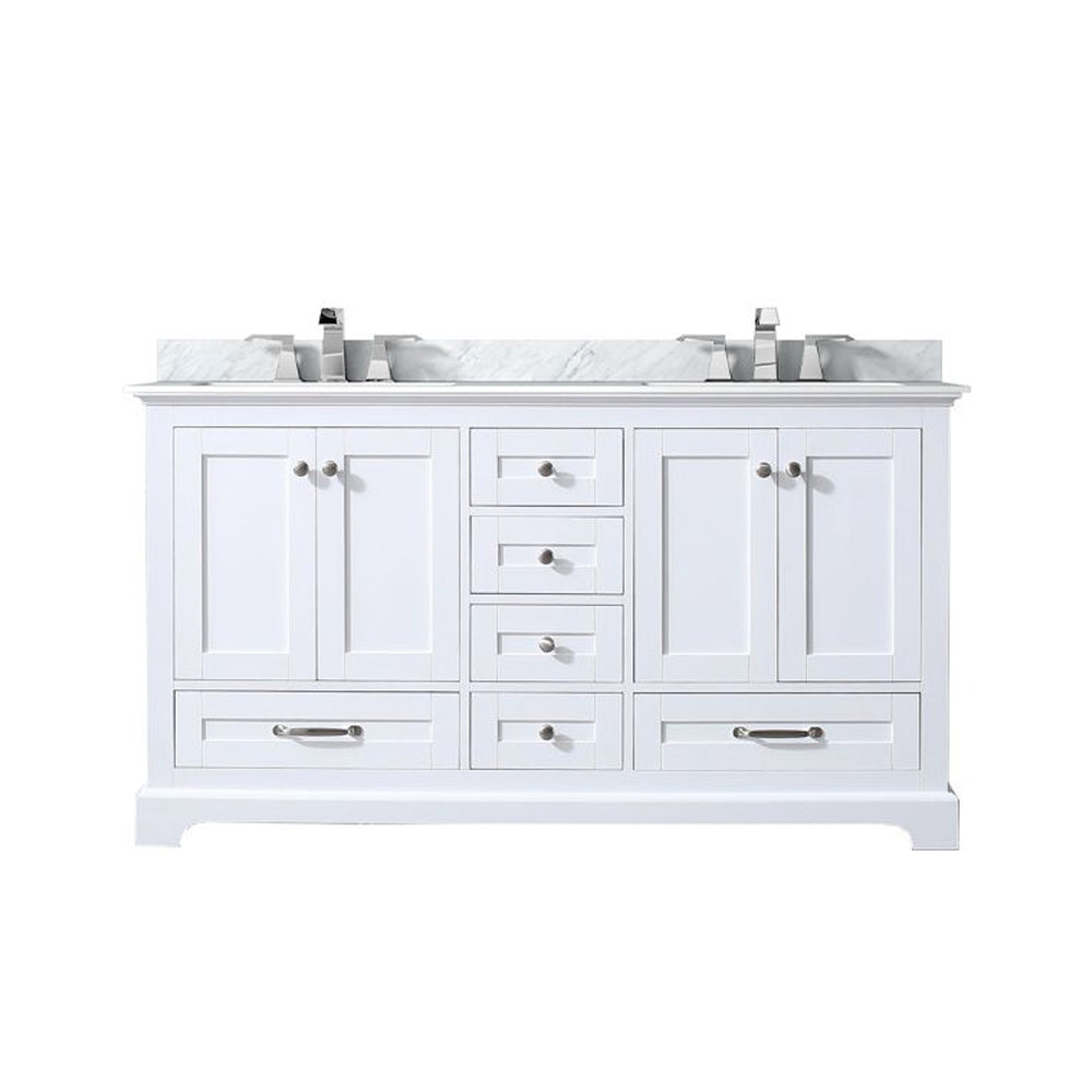 Lexora Dukes 60 in. White Double Sink Bath Vanity
