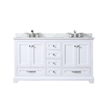 Lexora Dukes 60 in. White Double Sink Bath Vanity