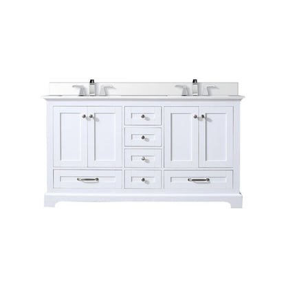 Lexora Dukes 60 in. White Double Sink Bath Vanity