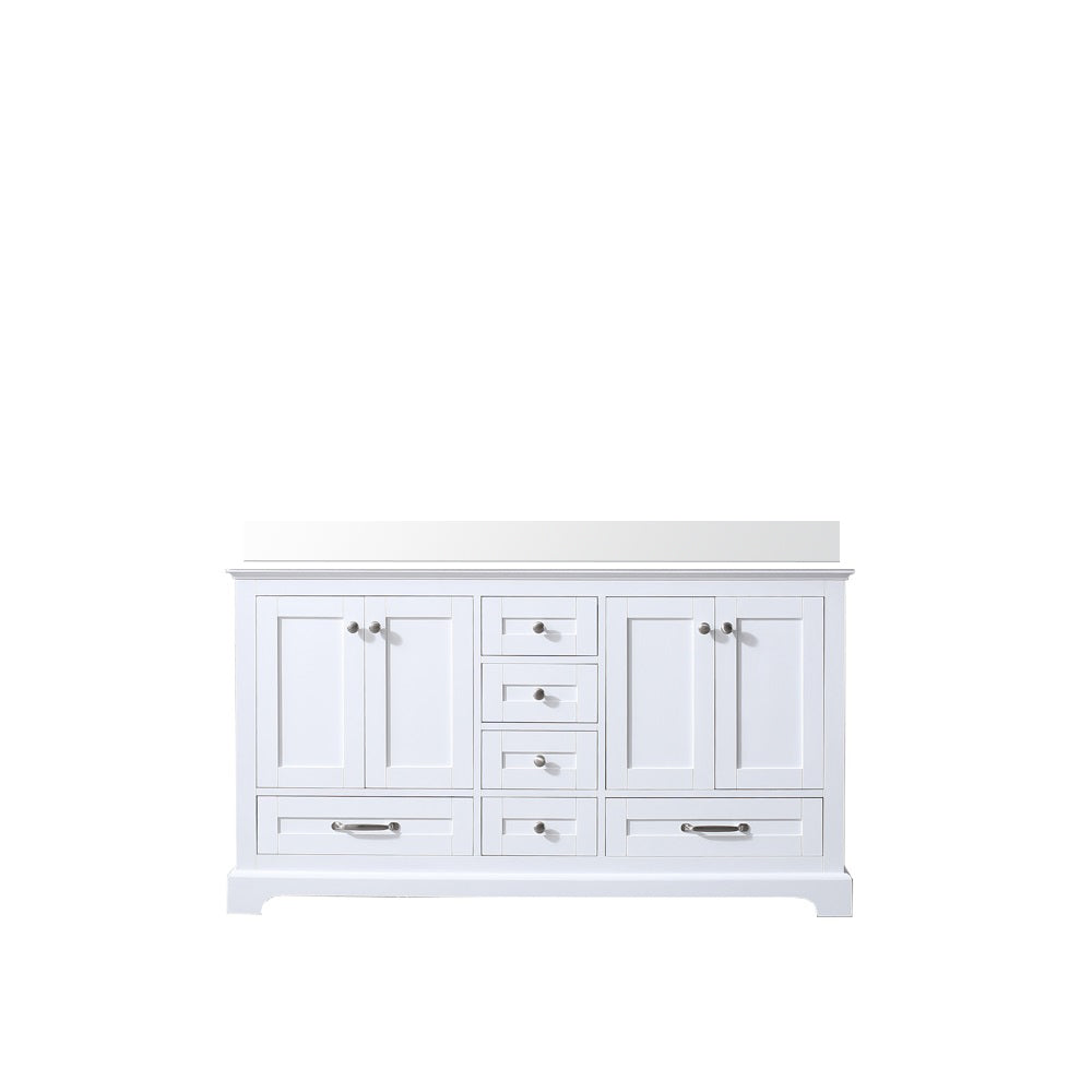 Lexora Dukes 60 in. White Double Sink Bath Vanity