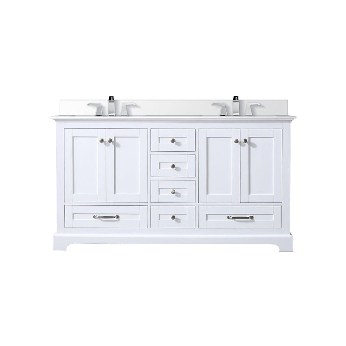 Lexora Dukes 60 in. White Double Sink Bath Vanity