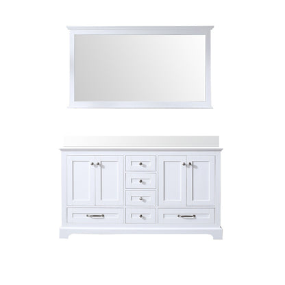 Lexora Dukes 60 in. White Double Sink Bath Vanity