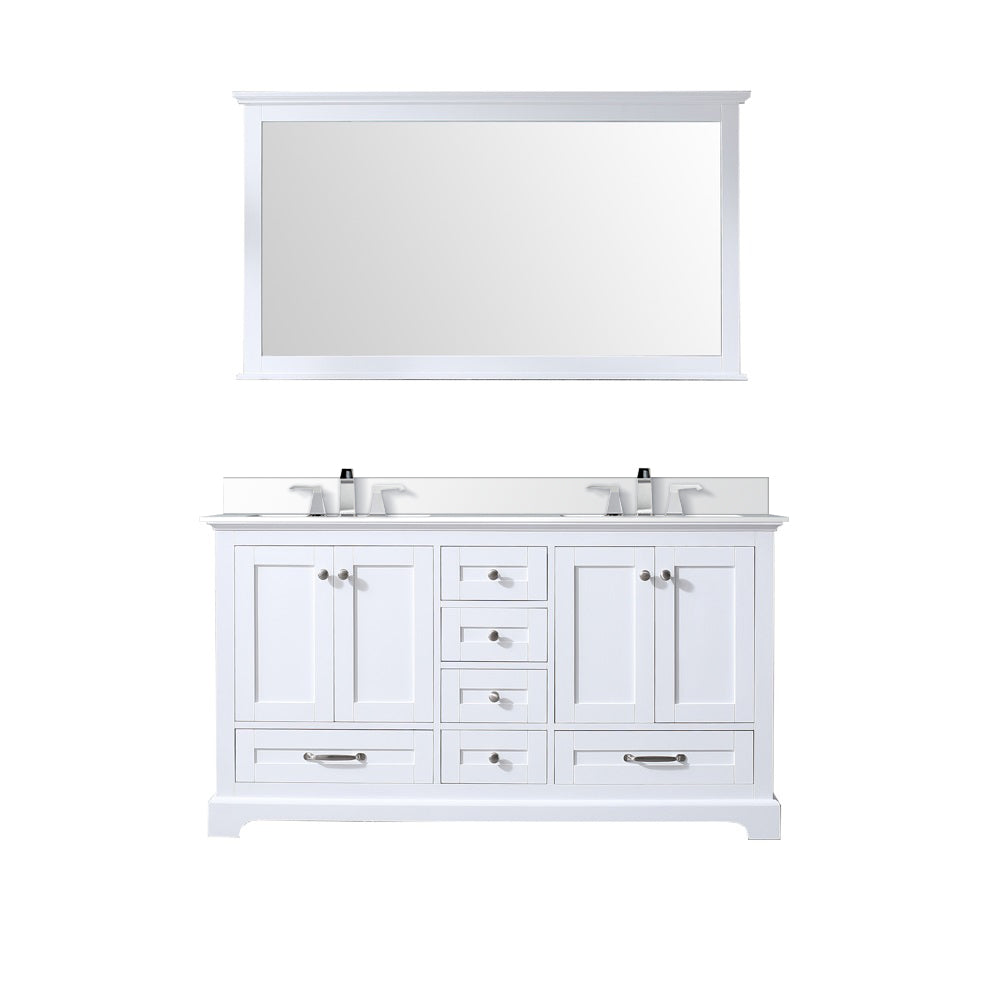 Lexora Dukes 60 in. White Double Sink Bath Vanity