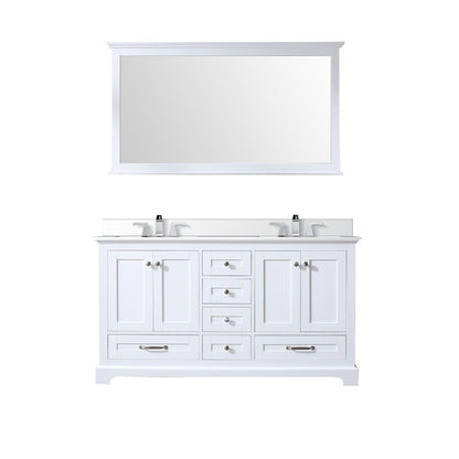 Lexora Dukes 60 in. White Double Sink Bath Vanity