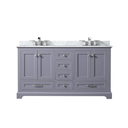 Lexora Dukes 60 in. Dark Grey Double Sink Bath Vanity