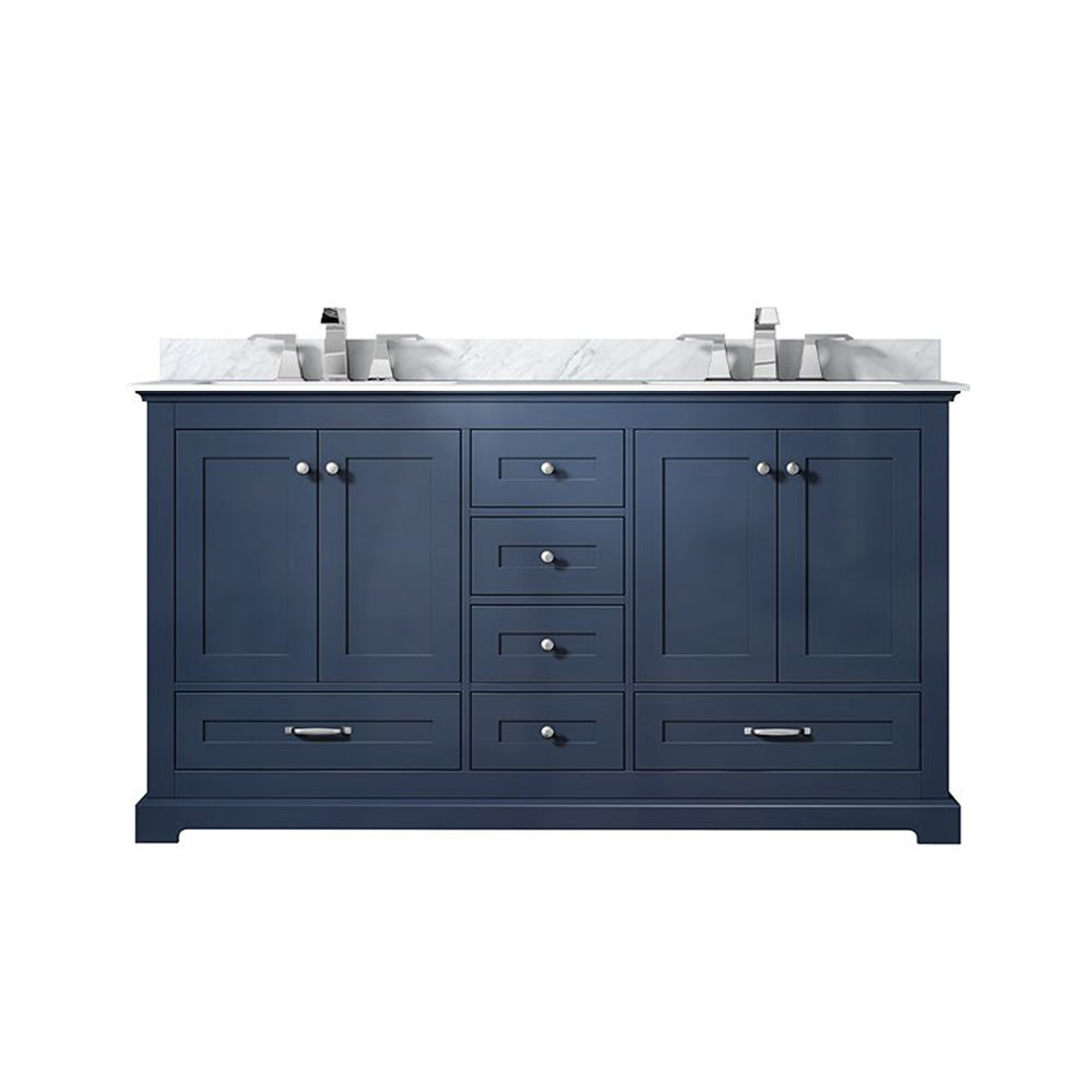 Lexora Dukes 60 in. Navy Blue Double Sink Bath Vanity