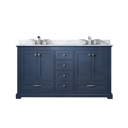 Lexora Dukes 60 in. Navy Blue Double Sink Bath Vanity
