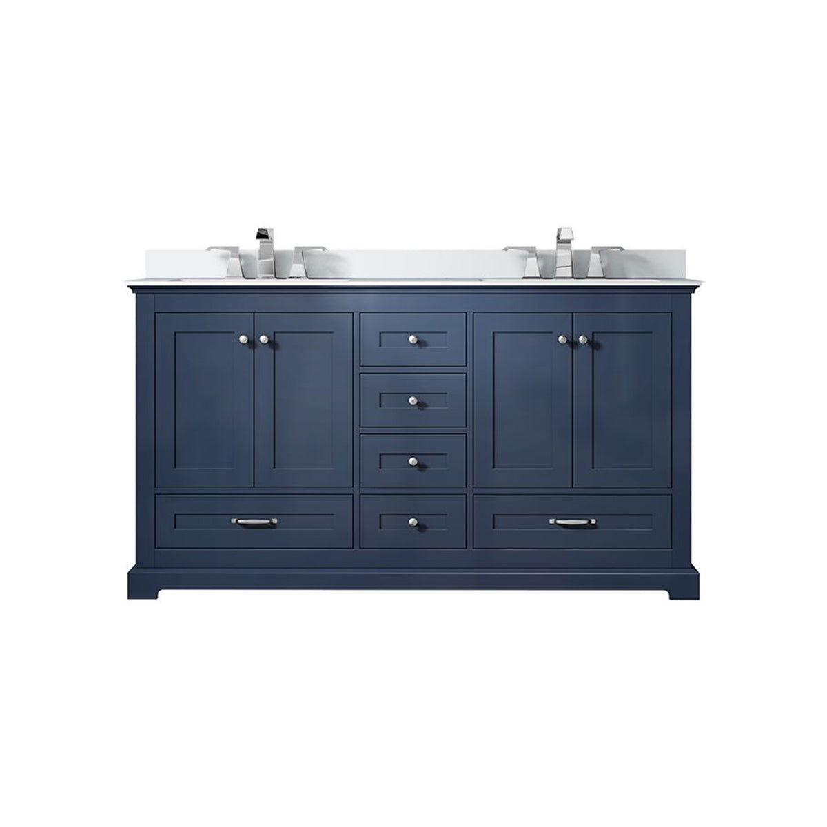 Lexora Dukes 60 in. Navy Blue Double Sink Bath Vanity