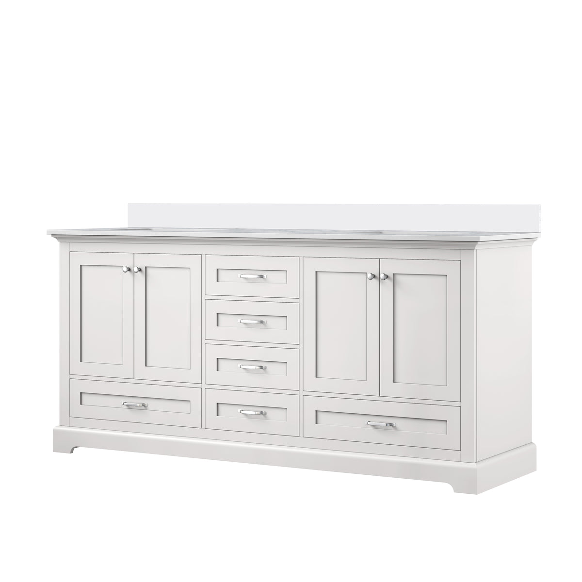 Lexora Dukes 72 in. White Double Sink Bath Vanity