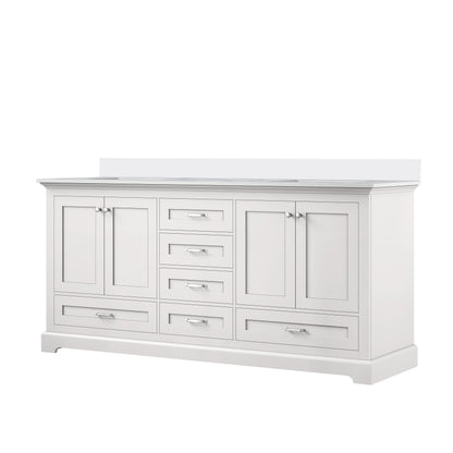 Lexora Dukes 72 in. White Double Sink Bath Vanity