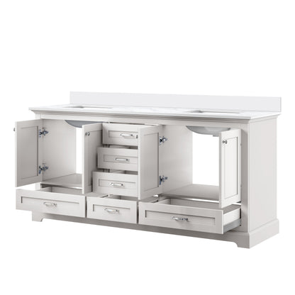 Lexora Dukes 72 in. White Double Sink Bath Vanity